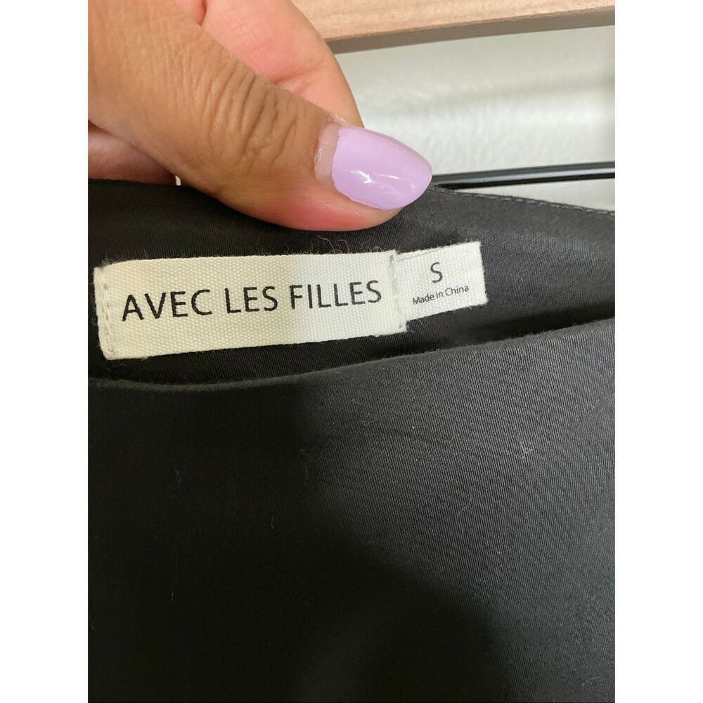 Avec Les Filles Petite Cherry Applique Midi Skirt | Black in Small - Picture 5 of 8